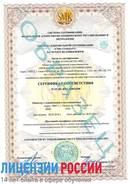Образец сертификата соответствия Лесной Сертификат OHSAS 18001